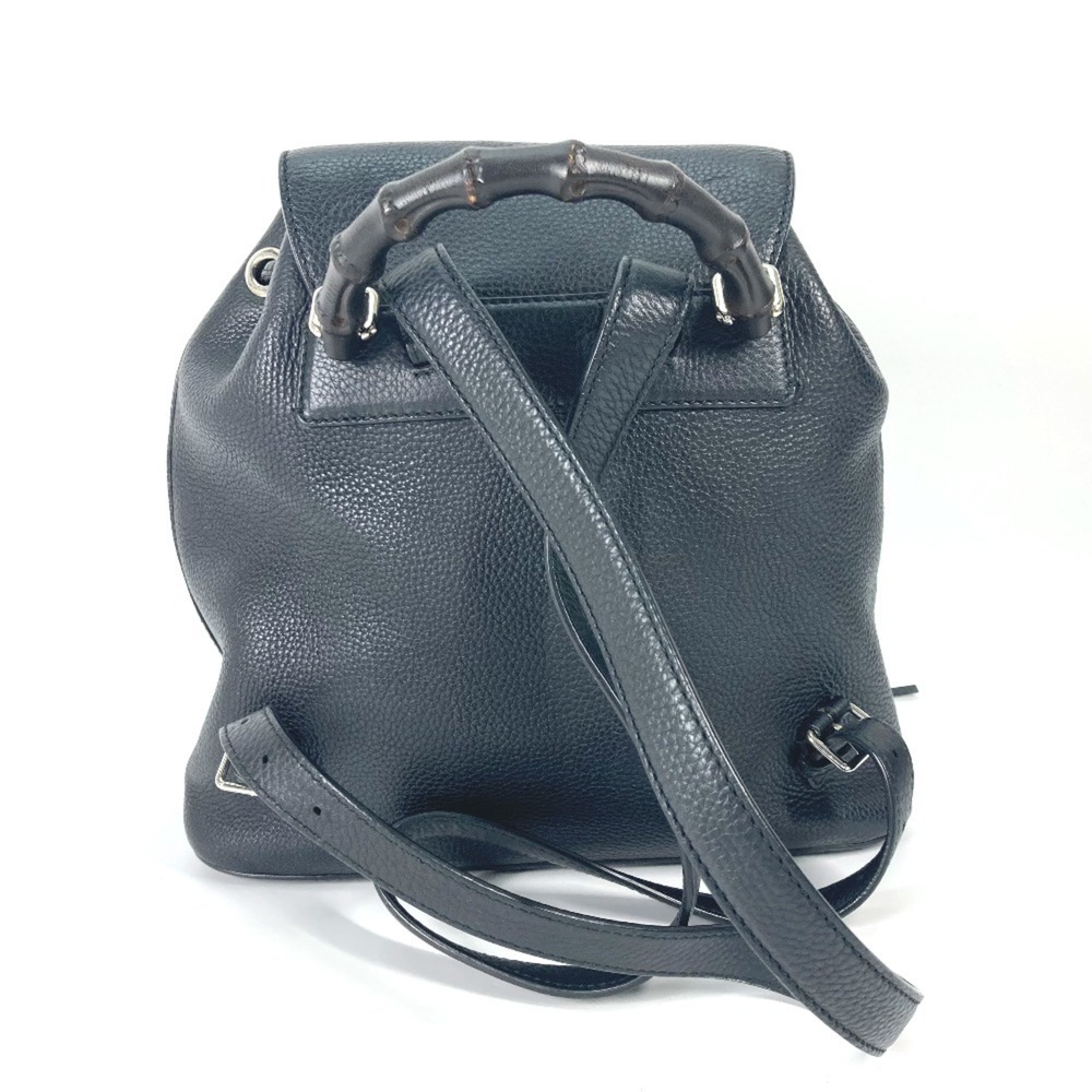 GUCCI Authentic Black Leather Bamboo Backpack - Picture 2 of 16